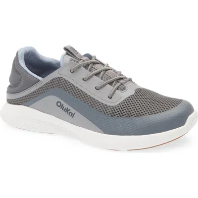 Olukai Kialoa Convertible Lace-up Waterproof Sneaker In Gray