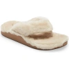 Olukai Kipea Heu Genuine Shearling Slide Sandal In Tapa/tapa