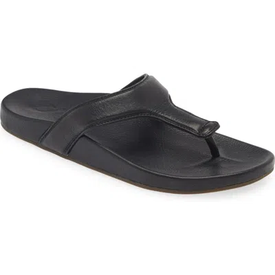 Olukai Kipea Lipi Sandal In Black/black