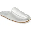 Olukai Konea Genuine Shearling Lined Mule In Silver/silver