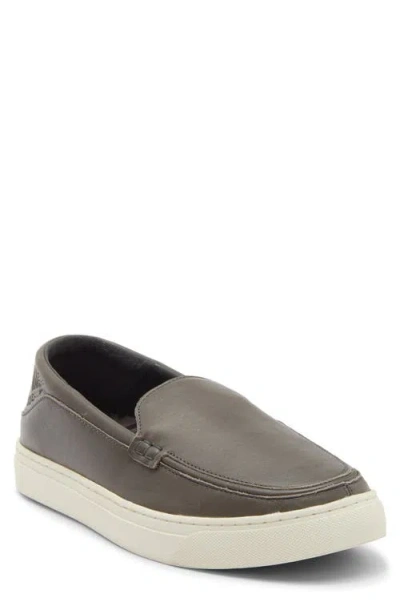 Olukai Kou Leather Slip-on In Dark Shadow/dark Shadow