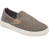 Olukai Lae'ahi Lauhala Woven Leather Shoe In Gray