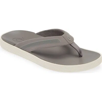 Olukai Leeward Flip Flop In Graphite/graphite