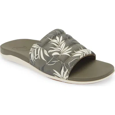 Olukai Maha Olu Slide Sandal In Hunter/aloha