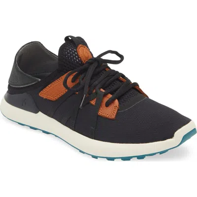Olukai Manele Golf Shoe In Black/dark Shadow