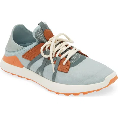 Olukai Manele Golf Shoe In Pale Moss/molten Orange