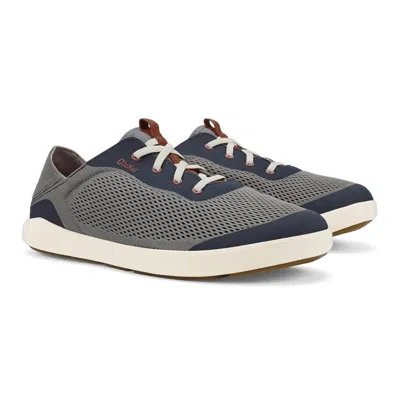 Olukai Men's Moku Pae Boat Shoe In Ash/trench Blue In Multi