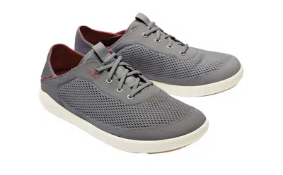 OLUKAI MEN'S MOKU PAE BOAT SHOES IN POI/RED ORCHE