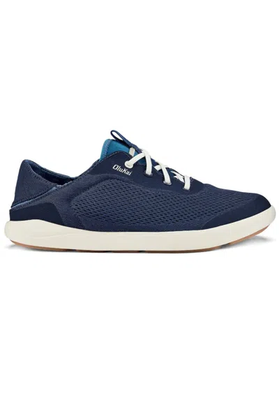 Olukai Men's Moku Pae Round Toe Sneakers In Trench Blue/off White