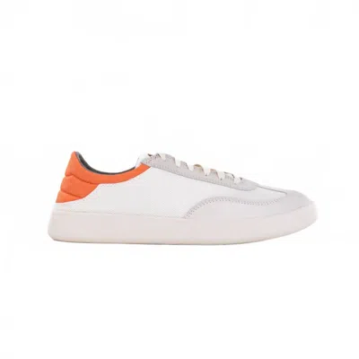 Olukai Men's Punini Classic Lace Up Sneakers In Off White / Molten Orange In Multi