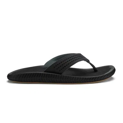 Olukai Men's Ulele Flip Flops Beach Sandal In Lava Rock/lava Rock In Animal Print