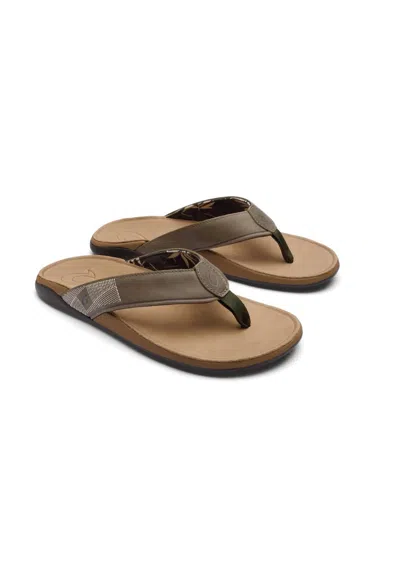 Olukai Men's Waterproof Leather Sandals In Golden Sand In Multi