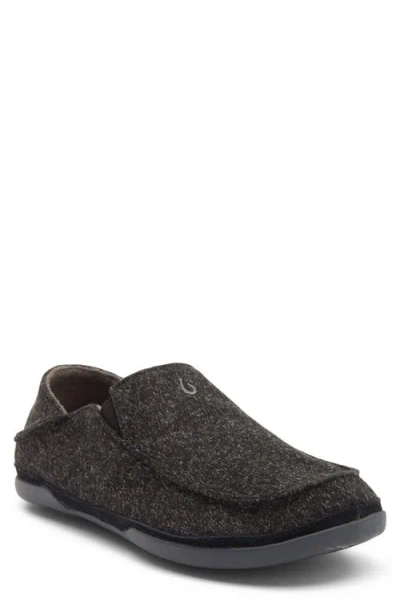 Olukai Moloa Hulu Ii Slip-on In Black/black