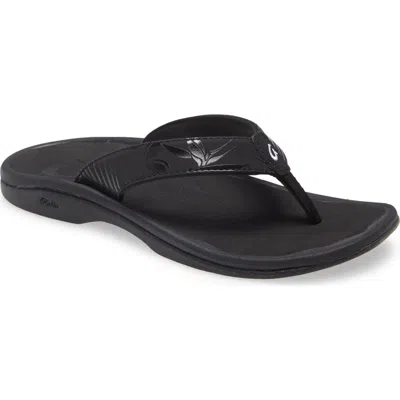 Olukai Ohana Flip Flop In Black