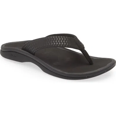Olukai Ohana Flip Flop In Black/kapa