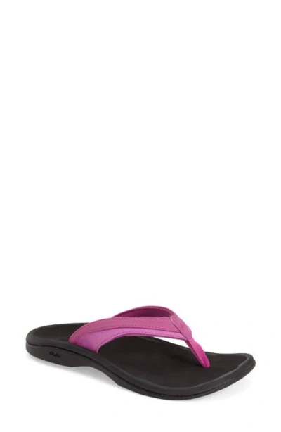 Olukai Ohana Flip Flop In Bougainvillea/black