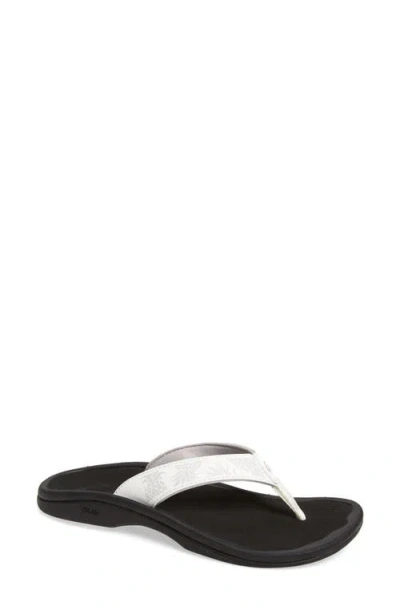Olukai Ohana Flip Flop In Bright White/hua