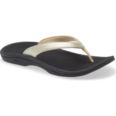 Olukai Ohana Flip Flop In Gold