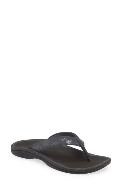 Olukai Ohana Flip Flop In Trench Blue/orchid