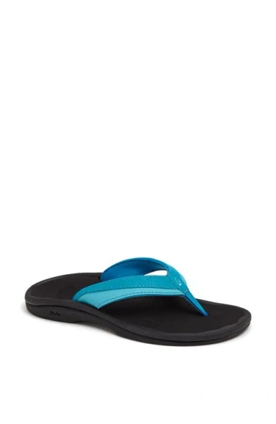 Olukai Ohana Flip Flop In Tropical/ice Faux Leather