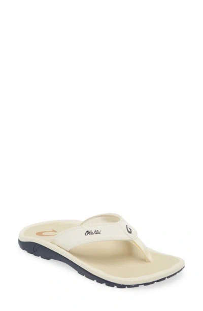 Olukai Ohana Flip Flop In White Sand / Deepest Depths