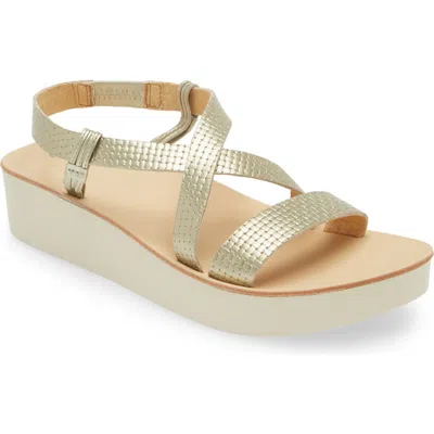 Olukai Onohi Strappy Platform Sandal In Bubbly/white Sand