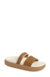 Olukai Pae Slide Sandal In Tan/white Sand