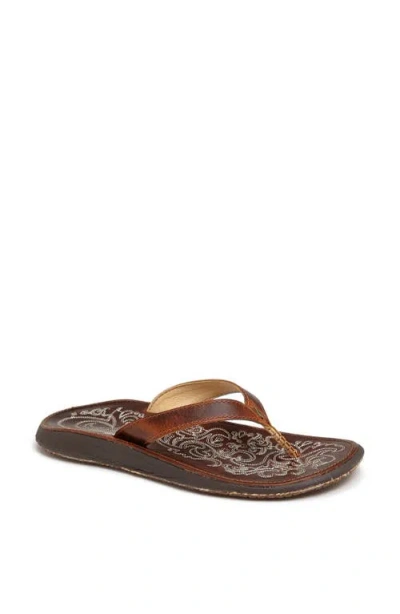 Olukai Paniolo Flip Flop In Natural/natural