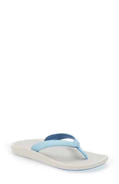 Olukai Pioe Flip Flop In Lanai Breeze/mist Grey