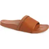 Olukai Pākea Leather Slide Sandal In Fox/fox