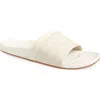 Olukai Pākea Leather Slide Sandal In White