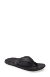Olukai Tuahine Waterproof Flip Flop In Black/black