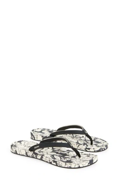 Olukai Uiki Water Resistant Flip Flop In Black