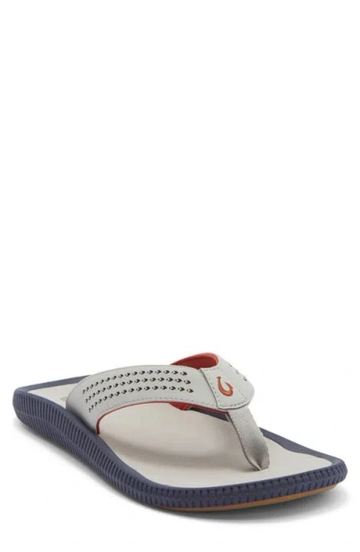 Olukai Ulele Flip Flop In Gray