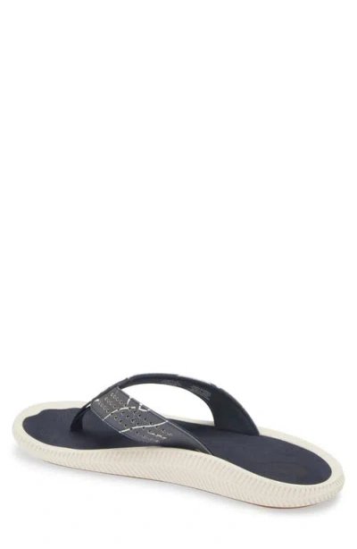 Olukai Ulele Flip Flop In Trench Blue/aloha