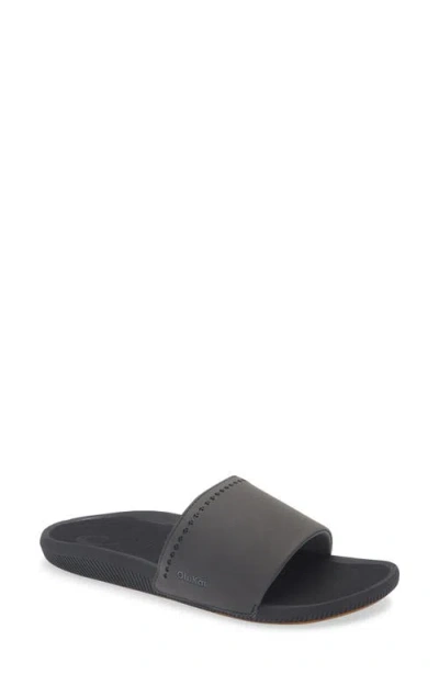 Olukai Ulele Water Resistant Slide Sandal In Gray