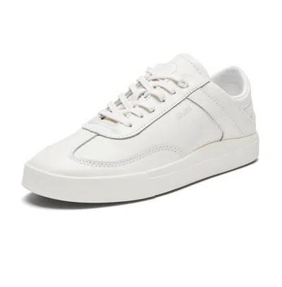 Olukai Women's Ha'upu Leather Sneakers In Bright White/bright White In Multi