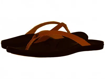 Olukai Women's Ho'opio Flip Flops In Sahara/dark Java In Brown
