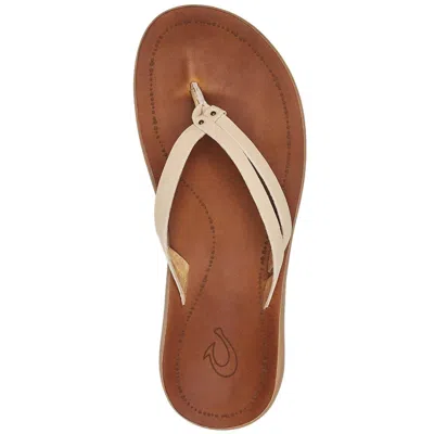 Olukai Women's Kāpehe Luana Leather Beach Sandals In Tapa/sahara In Multi