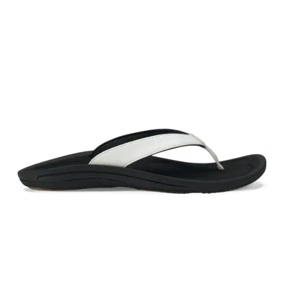 OLUKAI WOMEN'S KULAPA KAI BEACH SANDALS IN WHITE/BLACK