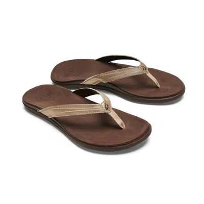Olukai Women's Leather Sandals In Copper/dark Java In Multi