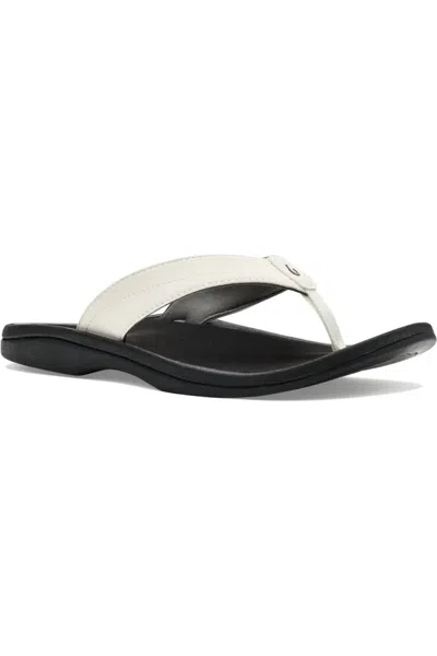 Olukai Women's Ohana Sandal In Bright White/black In Animal Print