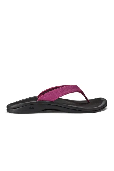 Olukai Women's Ohana Sandal In Orchid Flower/black In Animal Print