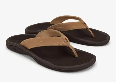 OLUKAI WOMEN'S 'OHANA SANDALS IN ALMOND/DARK JAVA