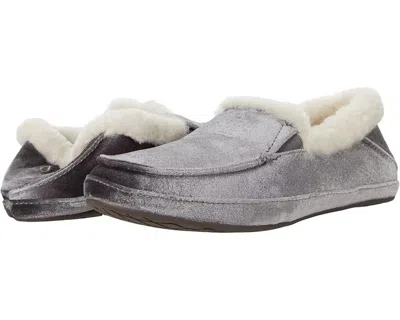 Olukai Women's  Ku'una Lanui 20458-2626 Charcoal Fur Lined Slipper Rhs7396 In Gray