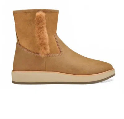 Olukai Women's Pa'ina Hulu Shearling Bootie In Tan In Brown