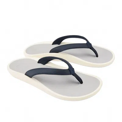Olukai Women's Pi'oe Sandals In Trench Blue/mist Grey In White