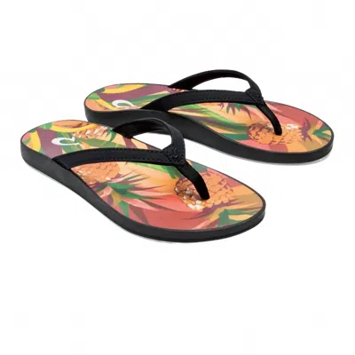 Olukai Women's Puawe Sandals In Black/pineapple In Multi