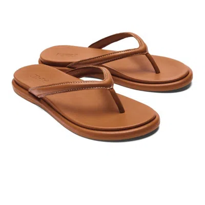 OLUKAI WOMEN'S TIARE LEATHER SANDAL IN FOX/FOX