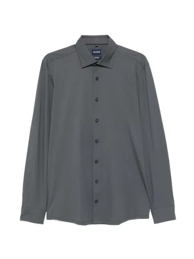 Olymp Long-sleeve Button-up Shirt In Gray